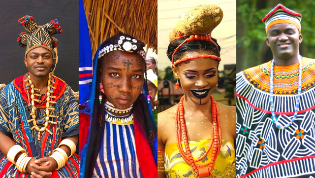 Beautiful African people wearing traditional garb.