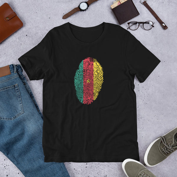 Short-Sleeve Unisex T-Shirt-CAMEROON Flag Fingerprint