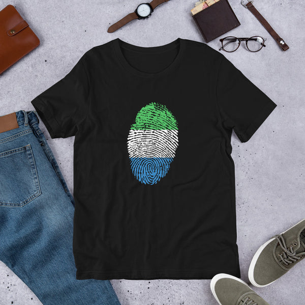 Short-Sleeve Unisex T-Shirt-SIERRA LEONE Flag Fingerprint