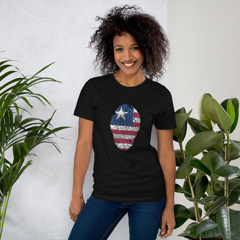 Short-Sleeve Unisex T-Shirt-LIBERIA Flag Fingerprint