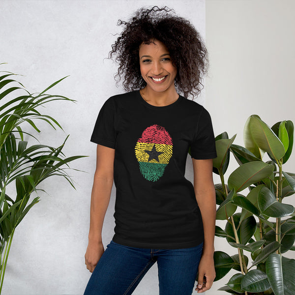 Short-Sleeve Unisex T-Shirt-GHANA Flag Fingerprint