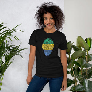 Short-Sleeve Unisex T-Shirt-GABON Flag Fingerprint