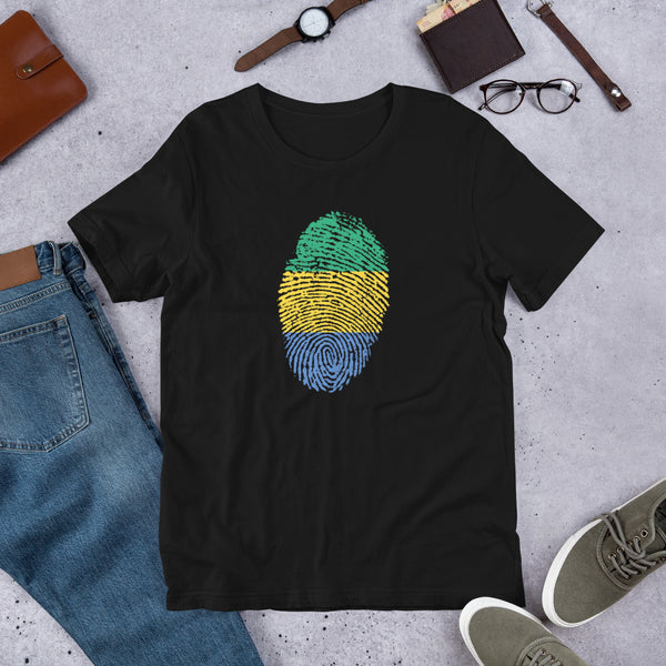 Short-Sleeve Unisex T-Shirt-GABON Flag Fingerprint