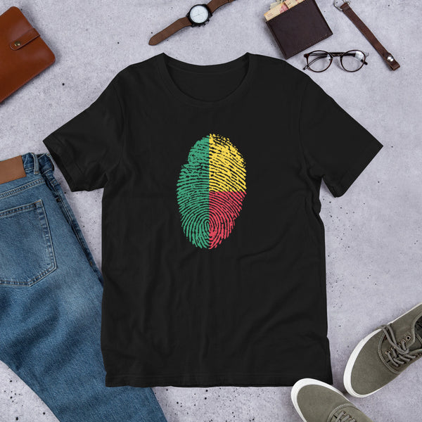 Short-Sleeve Unisex T-Shirt-BENIN Flag Fingerprint