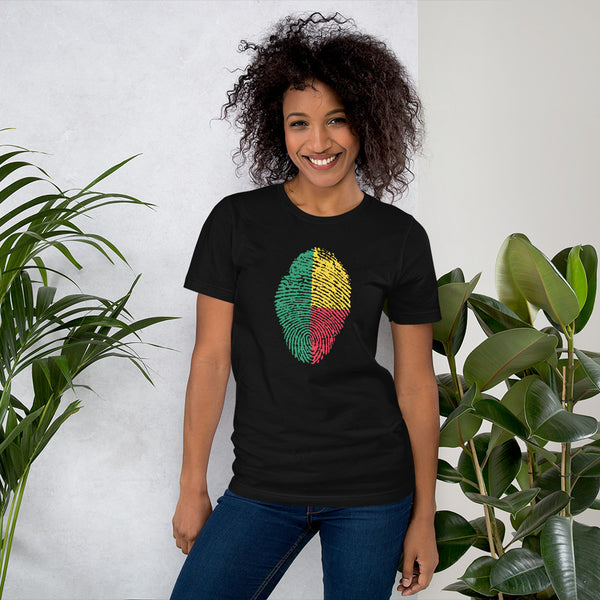 Short-Sleeve Unisex T-Shirt-BENIN Flag Fingerprint