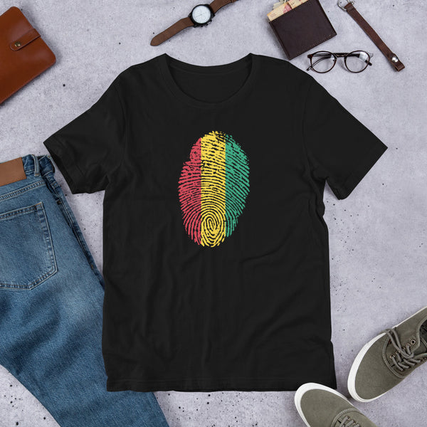 Short-Sleeve Unisex T-Shirt-GUINEA Flag Fingerprint