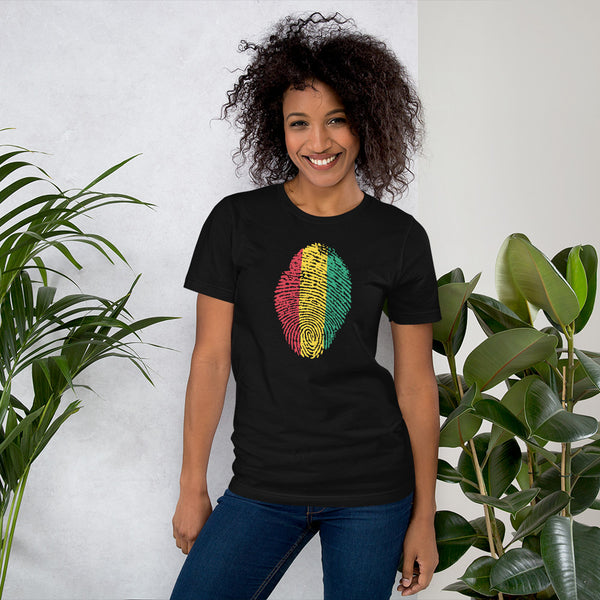 Short-Sleeve Unisex T-Shirt-GUINEA Flag Fingerprint