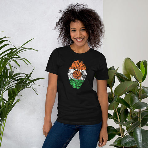 Short-Sleeve Unisex T-Shirt-NIGER Flag Fingerprint