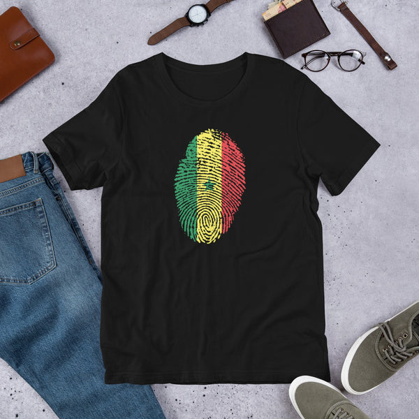 Short-Sleeve Unisex T-Shirt-SENEGAL Flag Fingerprint